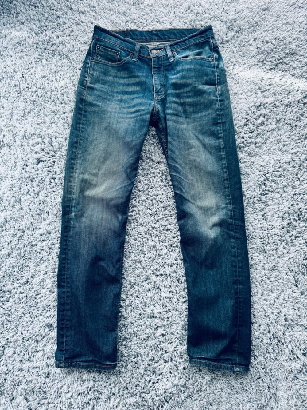 Mens Levi's 514 Dark Blue Straight Leg Jeans 29x30